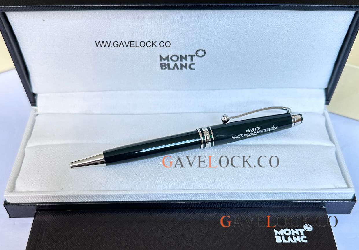 Faux Montblanc NEW Meisterstück 100th Dark Green Ballpoint Silver Clip
